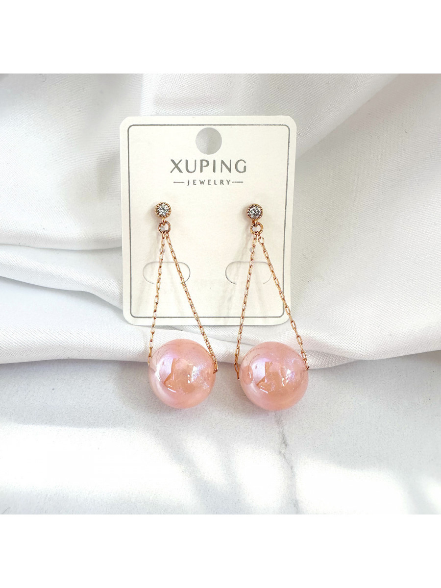 Серьги "Мадемуазель" с большой перламутровой жемчужиной, Xuping Jewelry