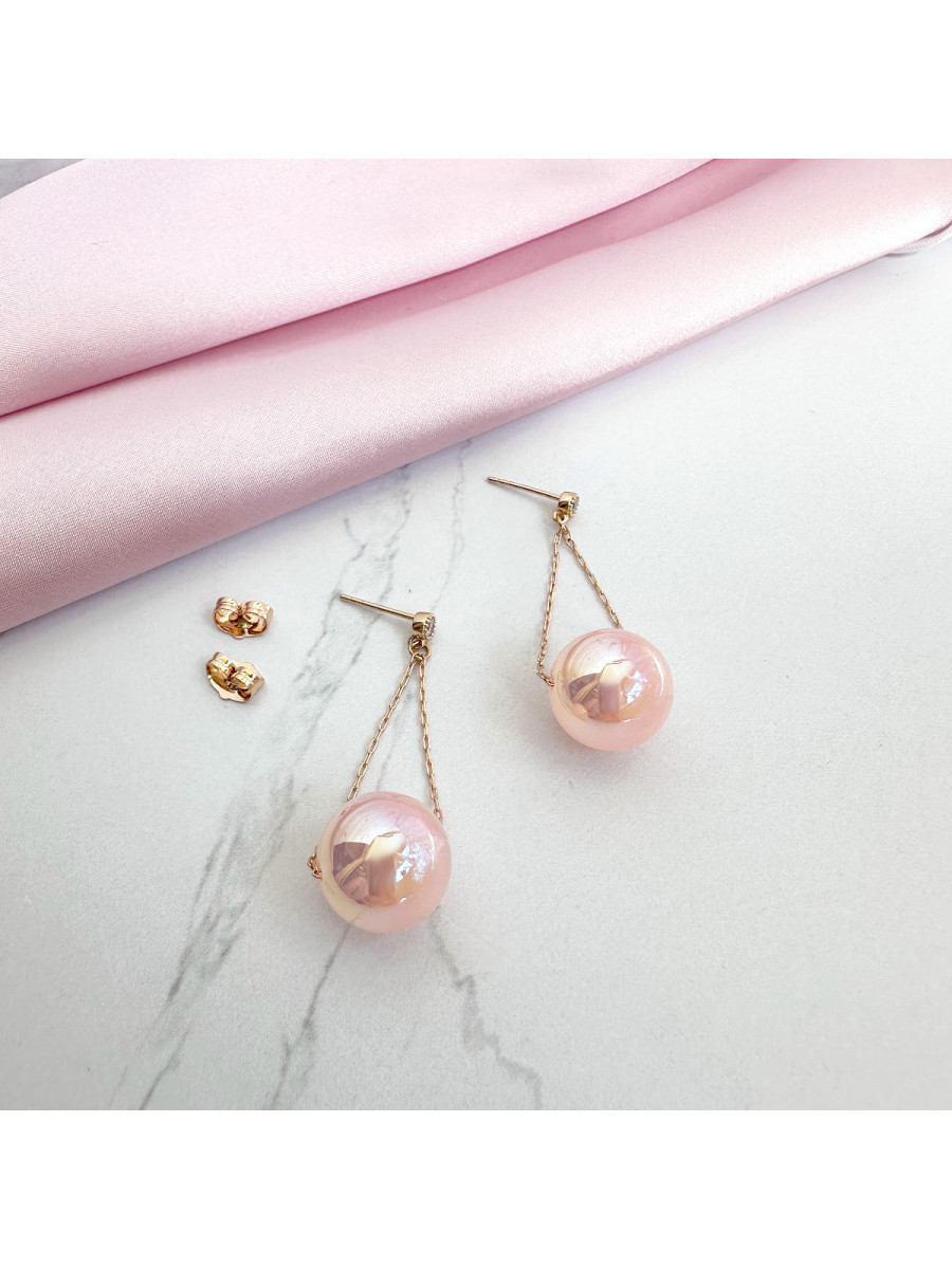 Серьги "Мадемуазель" с большой перламутровой жемчужиной, Xuping Jewelry