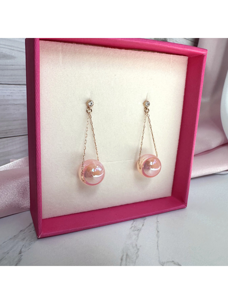 Серьги "Мадемуазель" с большой перламутровой жемчужиной, Xuping Jewelry