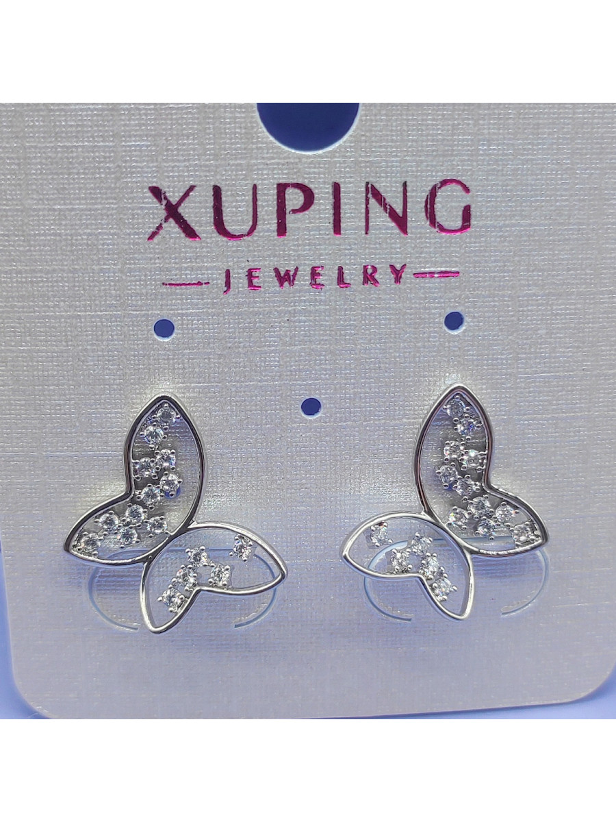 Серьги "Бабочки в фианитах", Xuping Jewelry