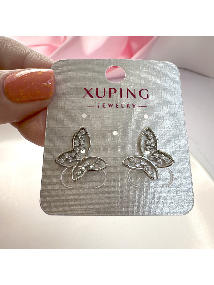 Серьги "Бабочки в фианитах", Xuping Jewelry