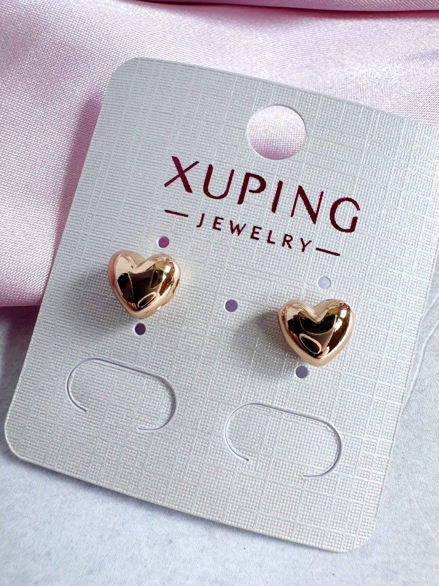 Серьги-гвоздики "Love" 8 мм., Xuping Jewelry