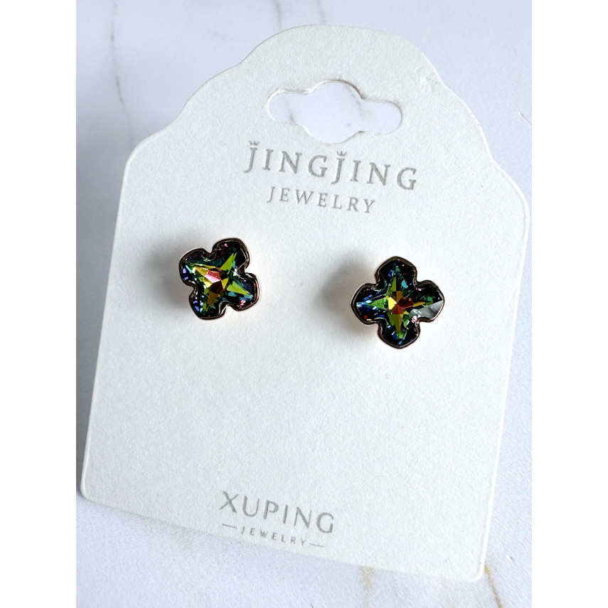 Серьги "Цветок клевера" с кристаллами Сваровски, Xuping Jewelry
