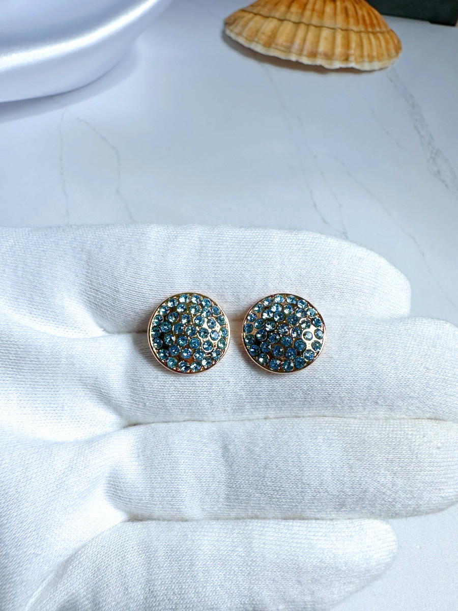 Серьги-гвоздики с россыпью голубых кристаллов Сваровски, Xuping Jewelry