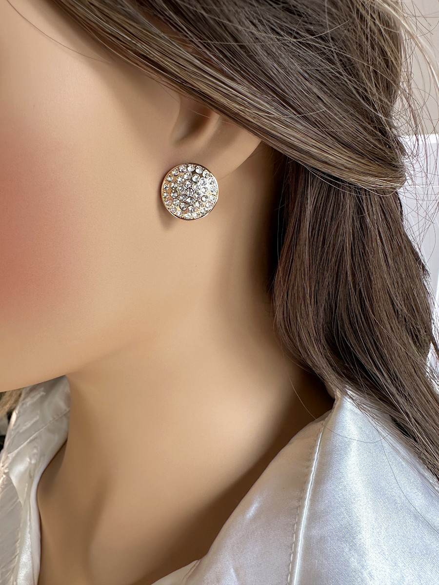 Серьги-гвоздики с россыпью прозрачных кристаллов Сваровски, Xuping Jewelry Серьги-гвоздики с россыпью прозрачных кристаллов Сваровски, Xuping Jewelry