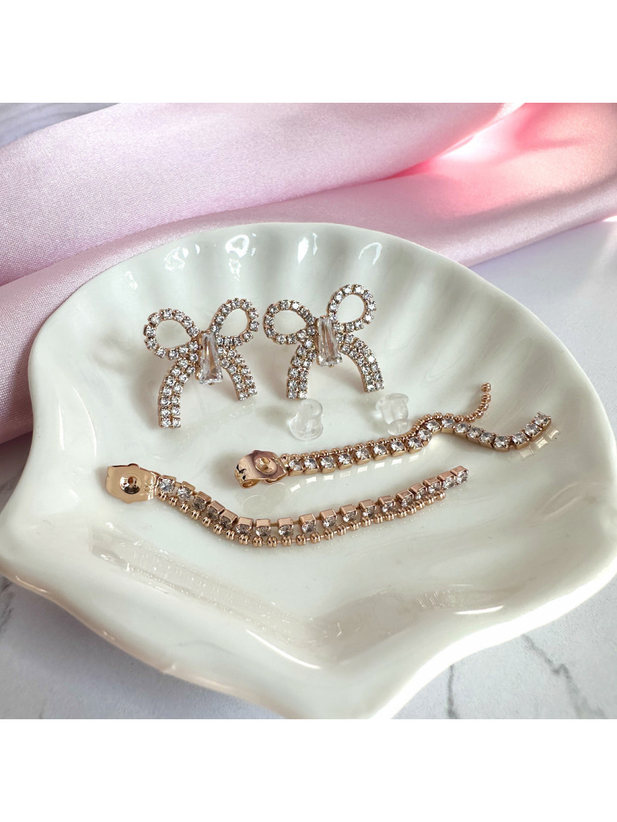 Серьги-трансформеры 2-в-1 "Бантики", Xuping Jewelry