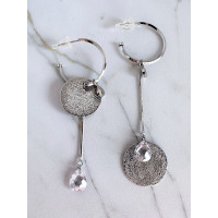 Асимметричные cерьги-трансформеры-полукольца "Silver", Xuping Jewelry