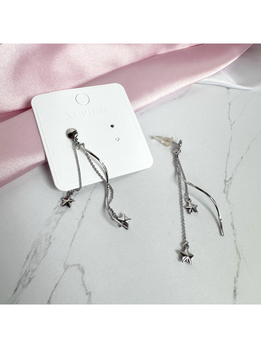 Серьги Xuping Jewelry с тремя подвесками-висюльками