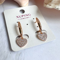Серьги Xuping Jewelry на английском замке с подвеской-сердцем