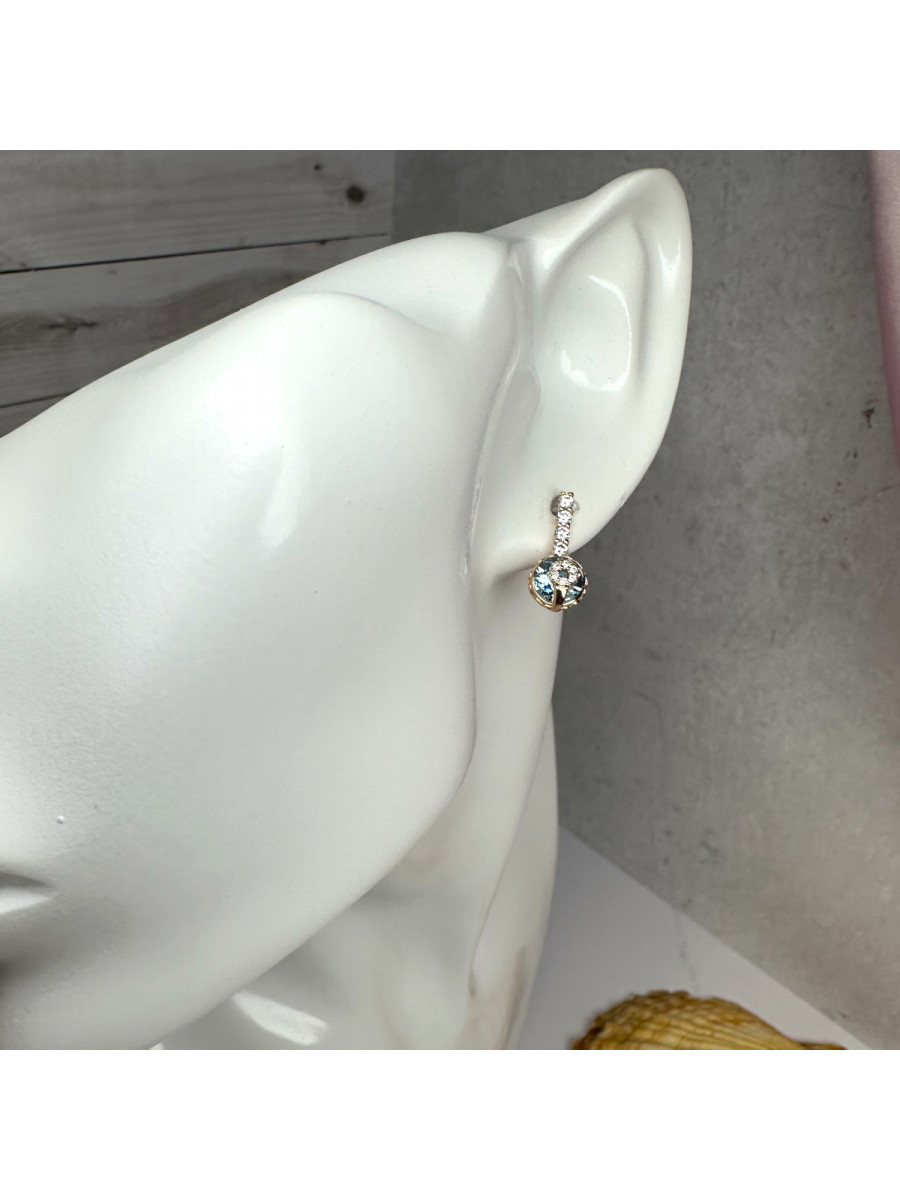 Серьги "Услада принцесс" с голубым кристаллом Swarovski, Xuping Jewelry Серьги "Услада принцесс" с голубым кристаллом Swarovski, Xuping Jewelry
