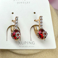 Серьги "Услада принцесс" с рубиновым кристаллом Swarovski, Xuping Jewelry