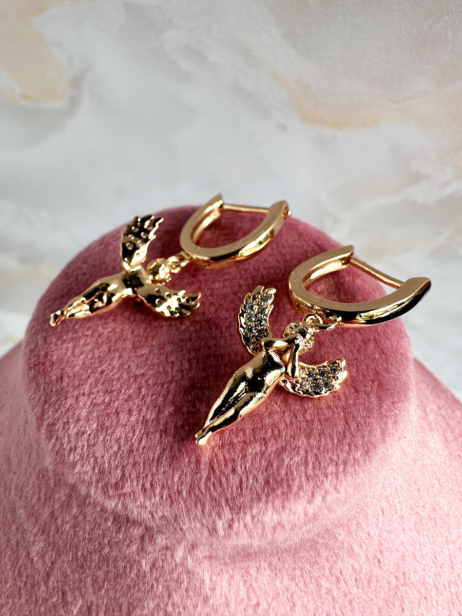 Серьги с подвесками-ангелочками, Xuping Jewelry Серьги с подвесками-ангелочками, Xuping Jewelry