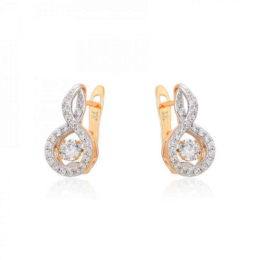 Серьги "Танцующий бриллиант" в золоте, Xuping Jewelry