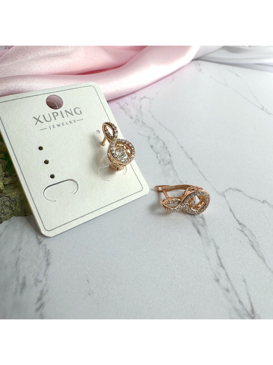 Серьги "Танцующий бриллиант" в золоте, Xuping Jewelry