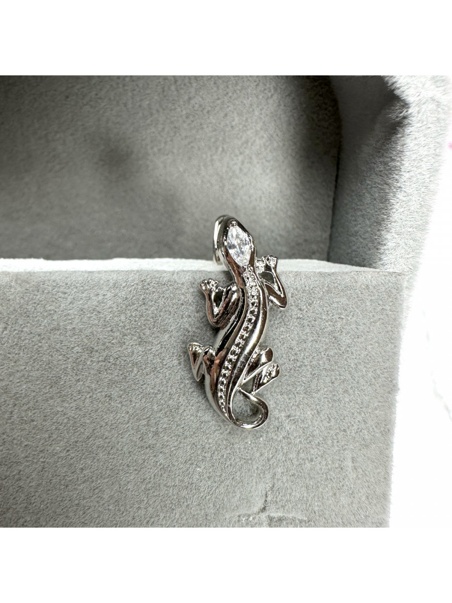 Серьги "Ящерицы" серебристые, с цирконами, Xuping Jewelry Серьги "Ящерицы" серебристые, с цирконами, Xuping Jewelry