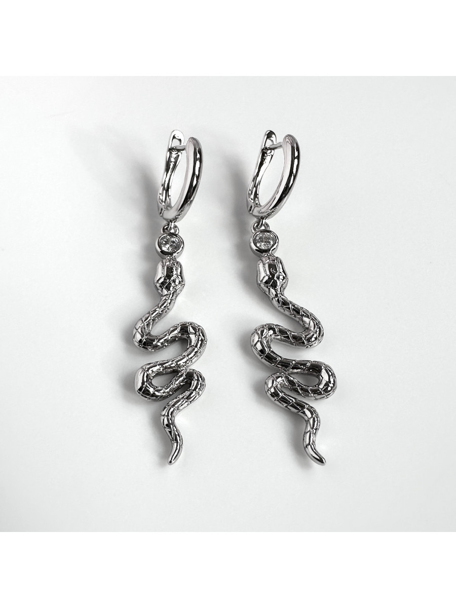 Серьги-подвески со змеями в серебре, Xuping Jewelry