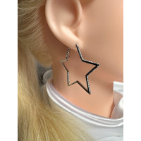 Серьги-звёзды с цирконами в серебре, Xuping Jewelry