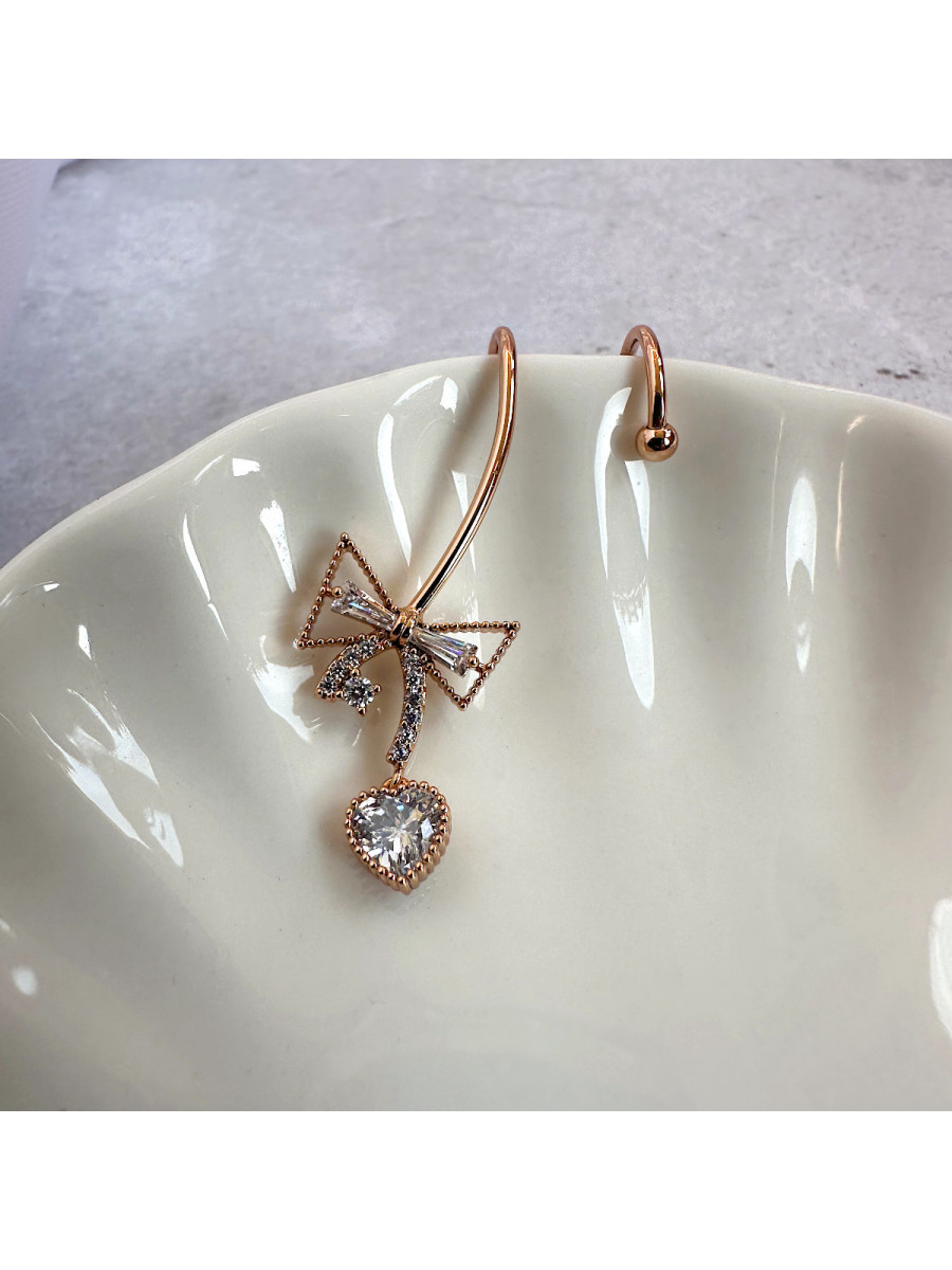 Кафф с бантиком и подвеской-сердцем, Xuping Jewelry