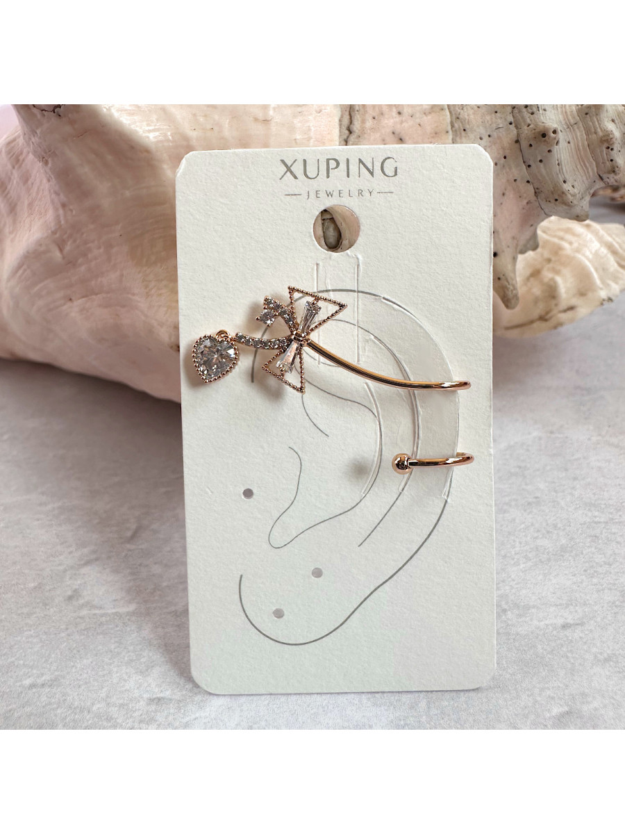 Кафф с бантиком и подвеской-сердцем, Xuping Jewelry