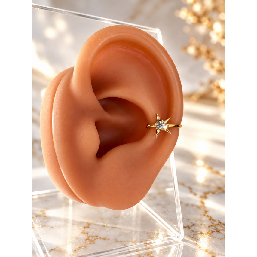 Серьга каффа "Звезда" с цирконом, Xuping Jewelry