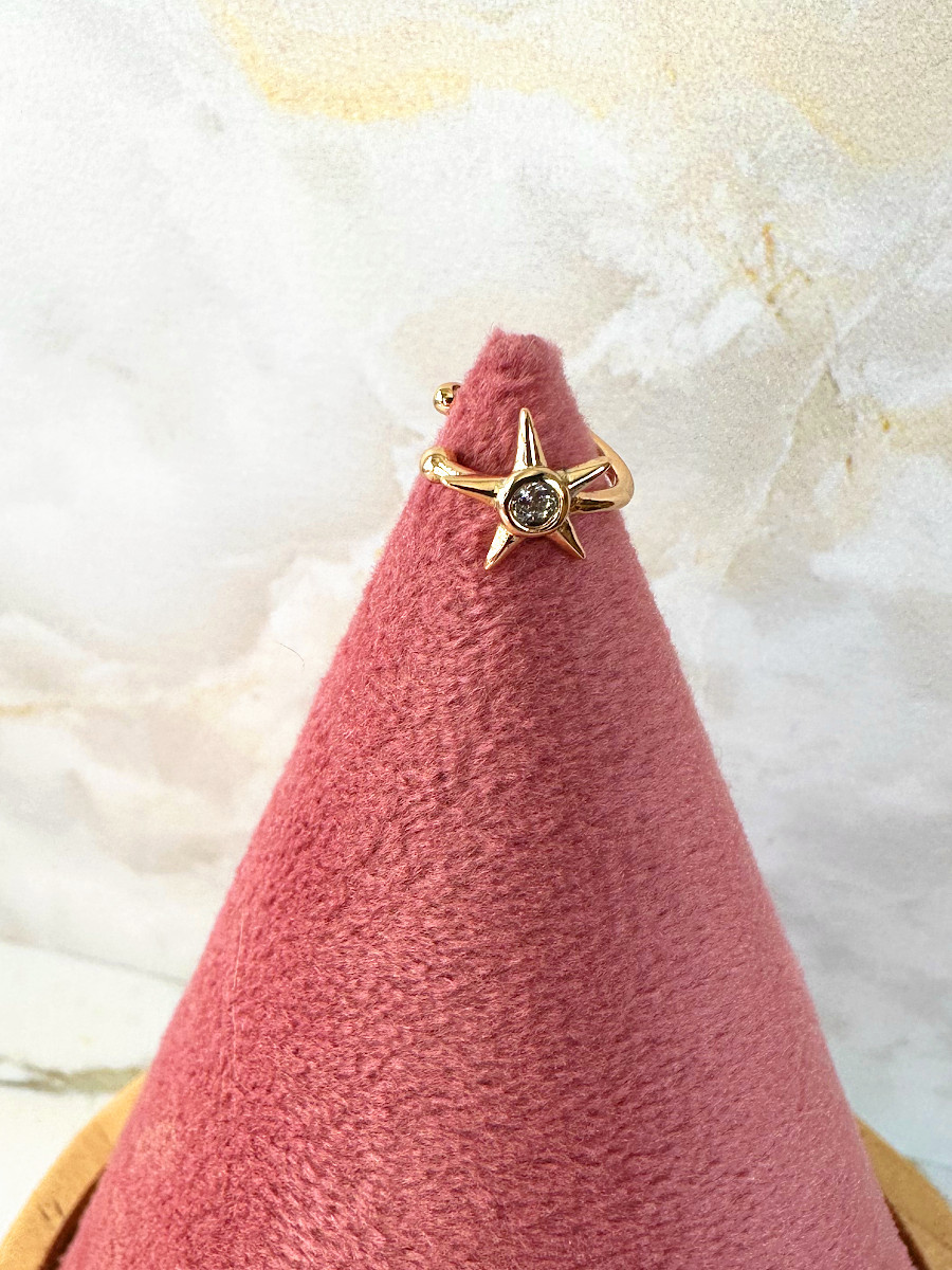 Серьга каффа "Звезда" с цирконом, Xuping Jewelry Серьга каффа "Звезда" с цирконом, Xuping Jewelry