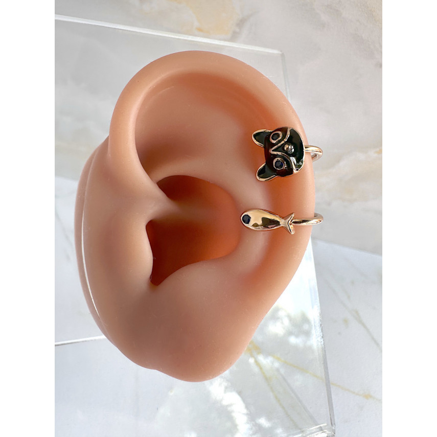 Сет кафф "Кот и рыбка", Xuping Jewelry