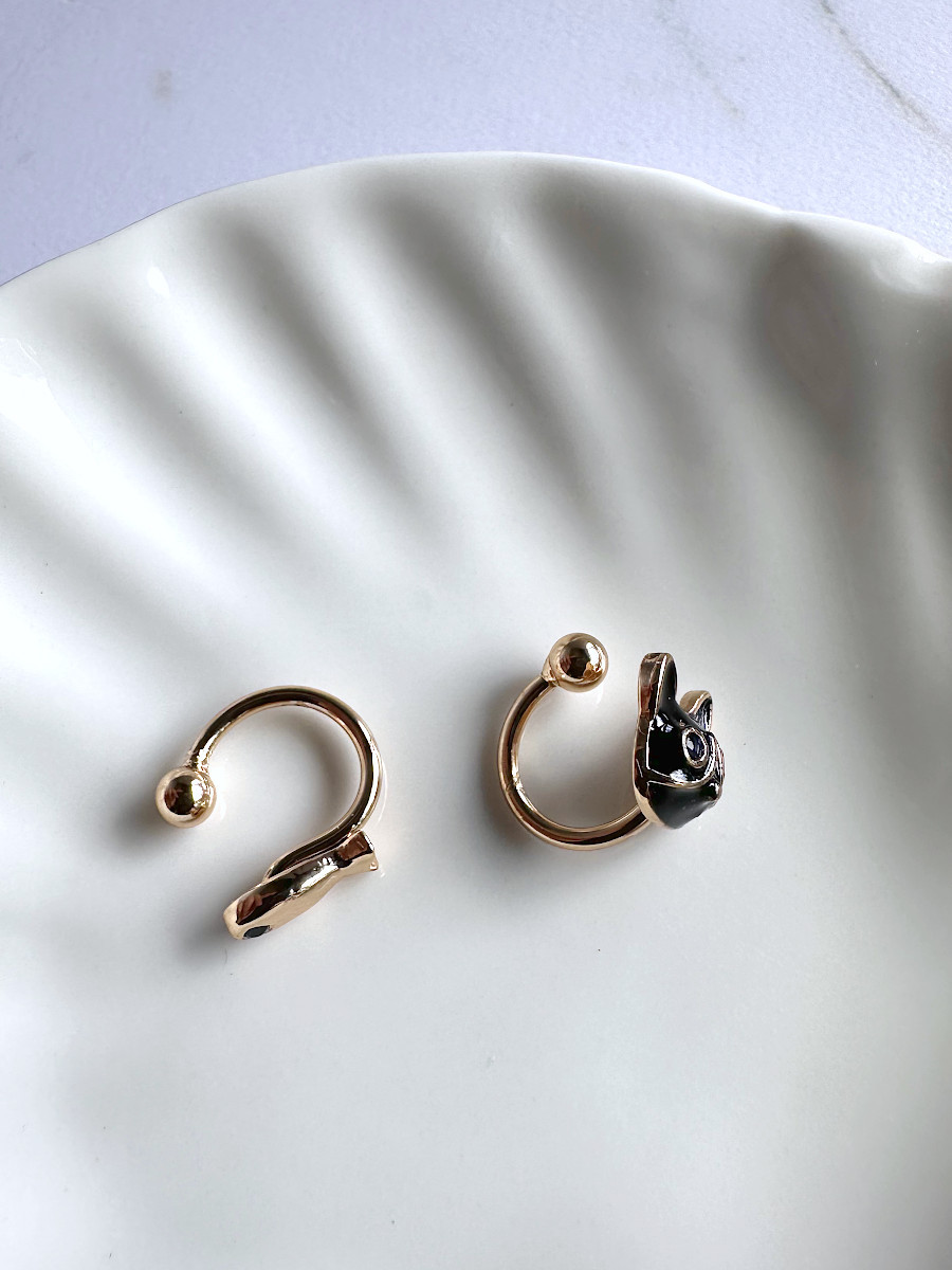 Сет кафф "Кот и рыбка", Xuping Jewelry Сет кафф "Кот и рыбка", Xuping Jewelry