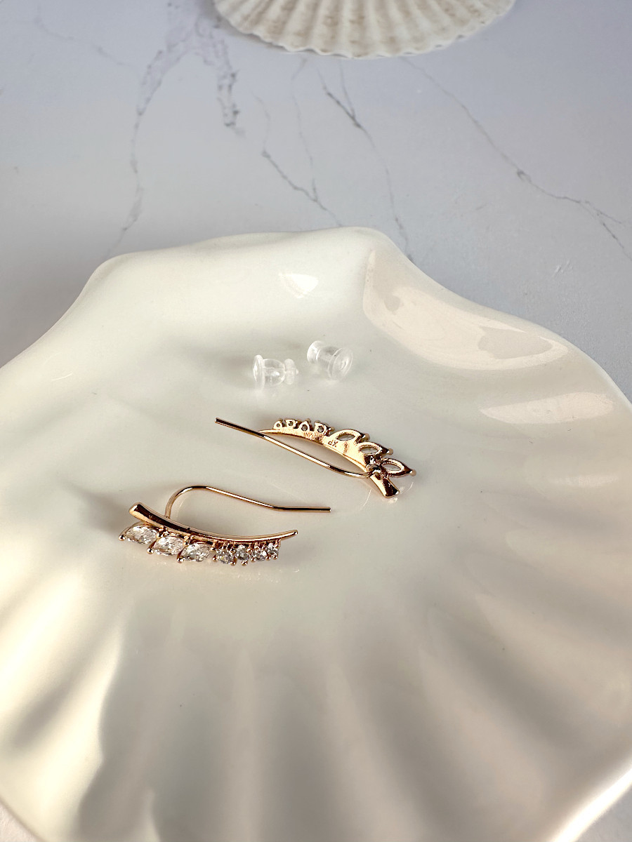 Серьги клаймберы "Нежная ветвь" в золоте, Xuping Jewelry