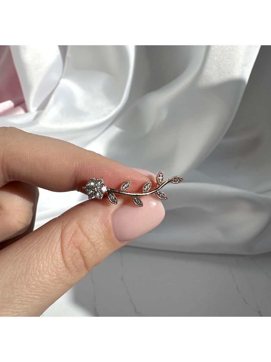 Серьги клаймберы в виде веточки и цветка, Xuping Jewelry