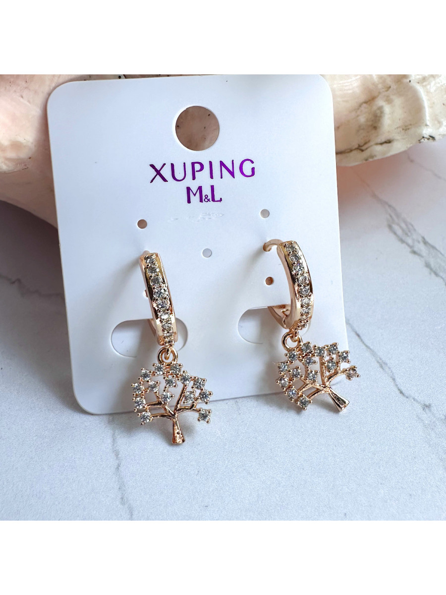 Серьги "Древо Жизни" в позолоте, Xuping Jewelry