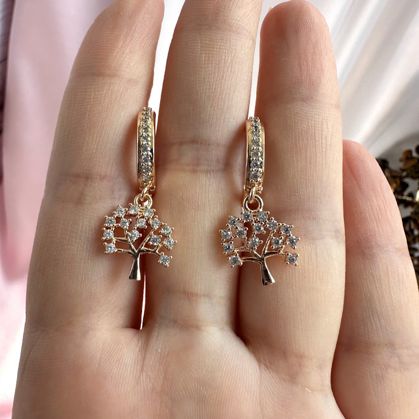 Серьги "Древо Жизни" в позолоте, Xuping Jewelry