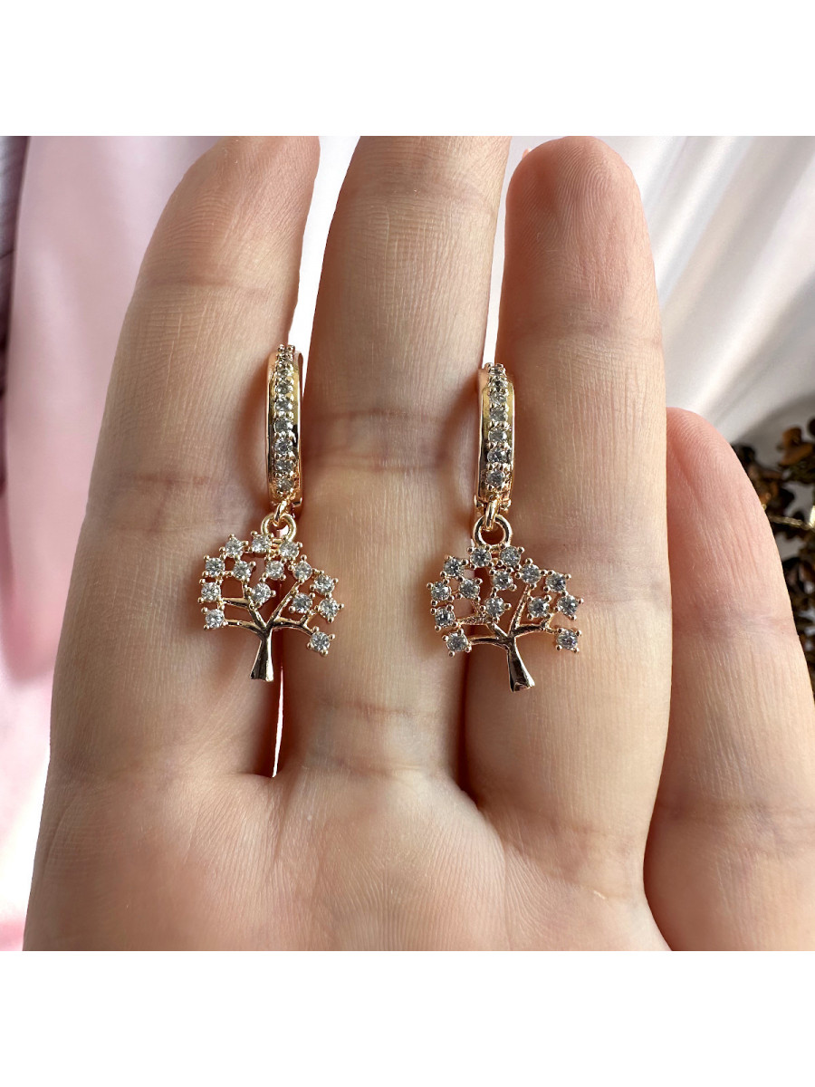 Серьги "Древо Жизни" в позолоте, Xuping Jewelry