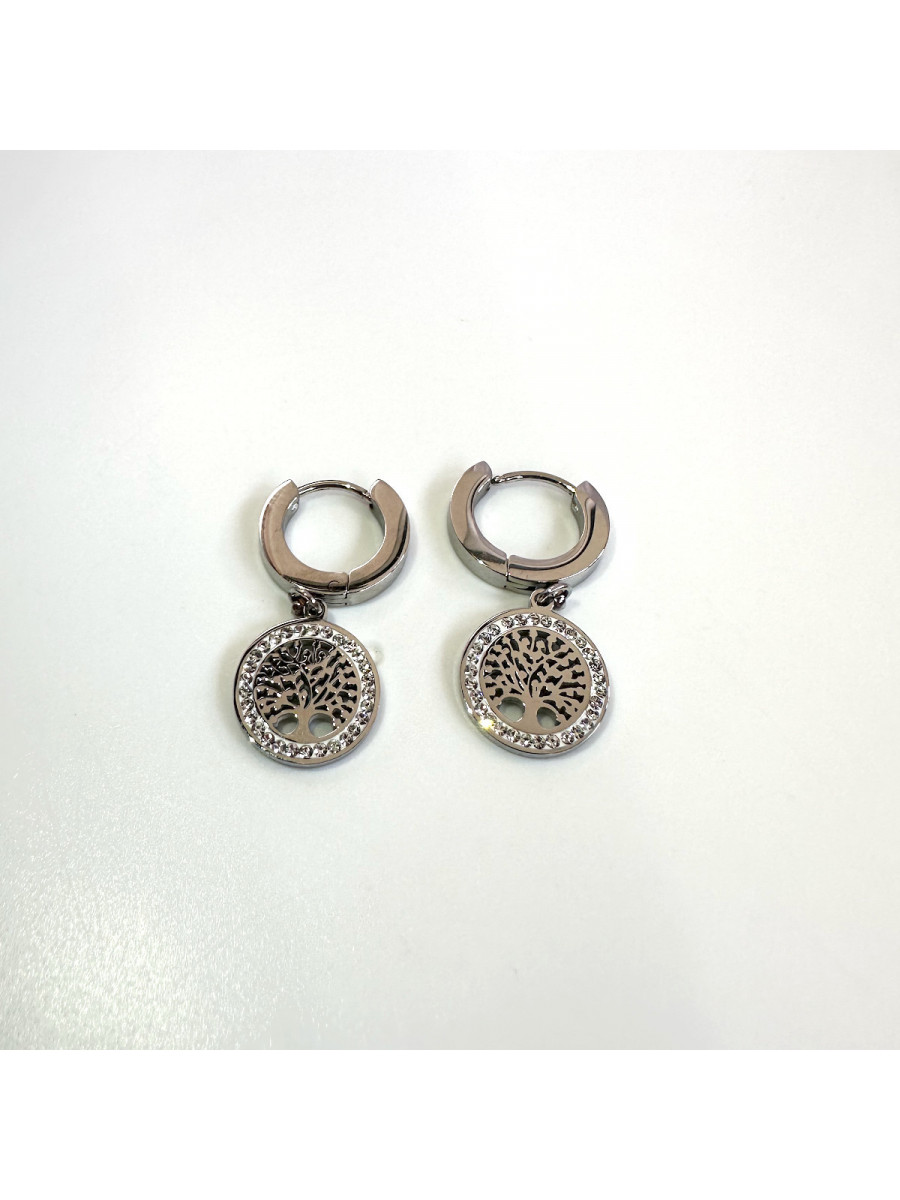 Серьги "Дерево Жизни" в серебре с цирконами, Xuping Jewelry Серьги "Дерево Жизни" в серебре с цирконами, Xuping Jewelry