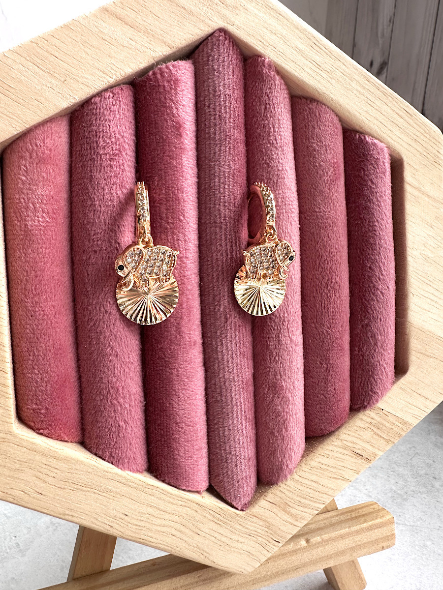 Серьги со слоном - талисман на удачу, Xuping Jewelry