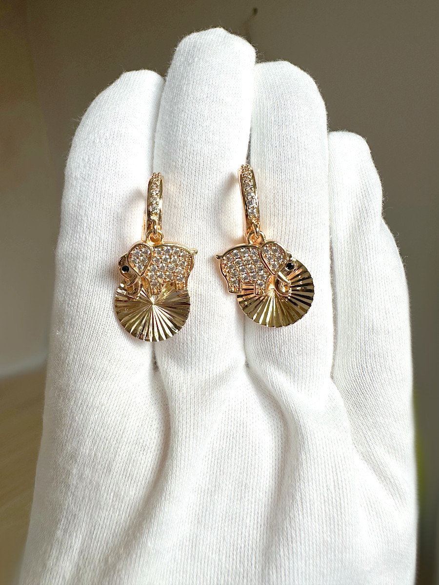 Серьги со слоном - талисман на удачу, Xuping Jewelry