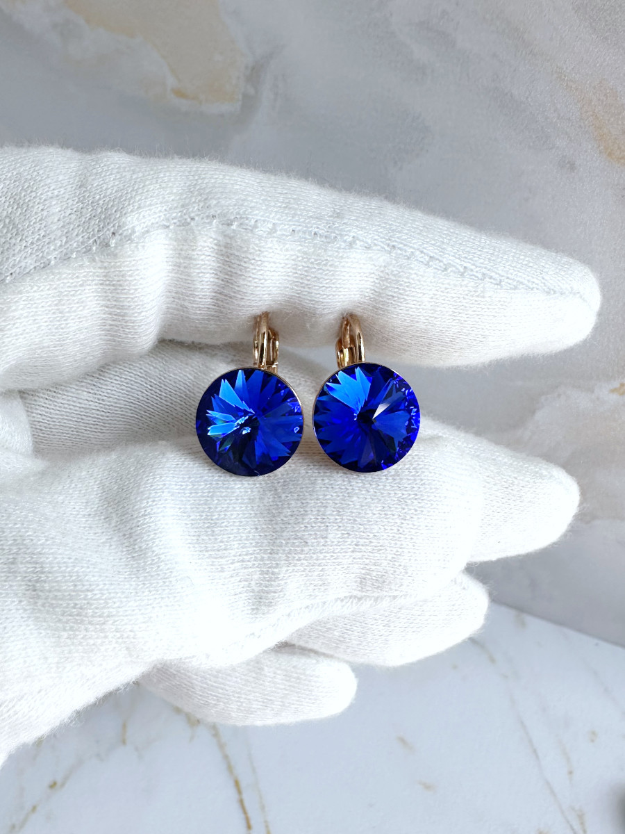 Серьги "Crystals" с синими кристаллами Сваровски, Xuping Jewelry