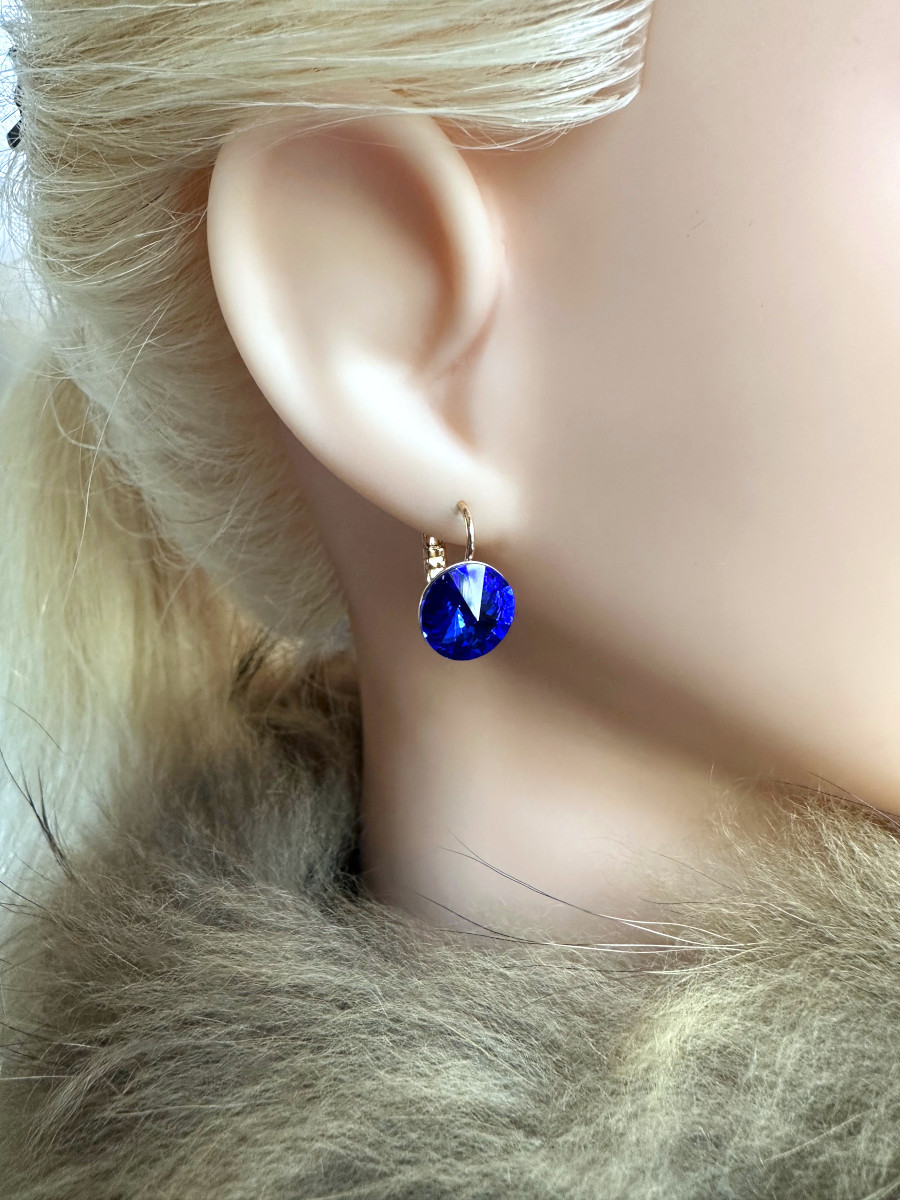 Серьги "Crystals" с синими кристаллами Сваровски, Xuping Jewelry