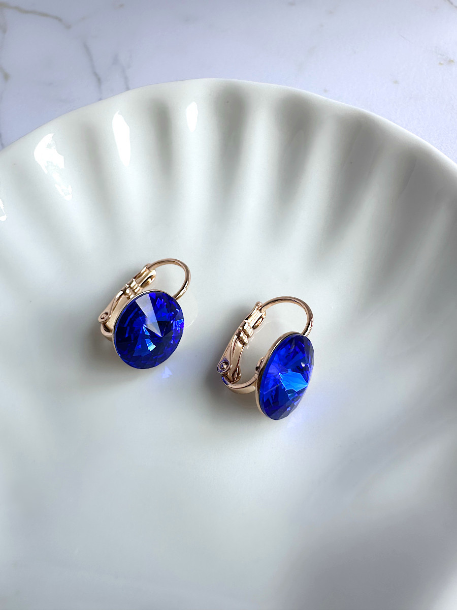 Серьги "Crystals" с синими кристаллами Сваровски, Xuping Jewelry