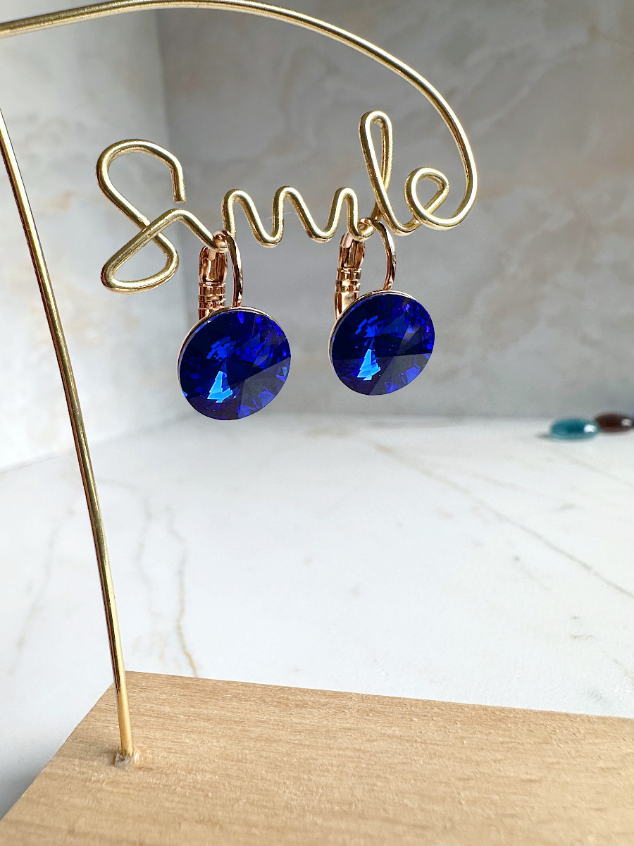 Серьги "Crystals" с синими кристаллами Сваровски, Xuping Jewelry