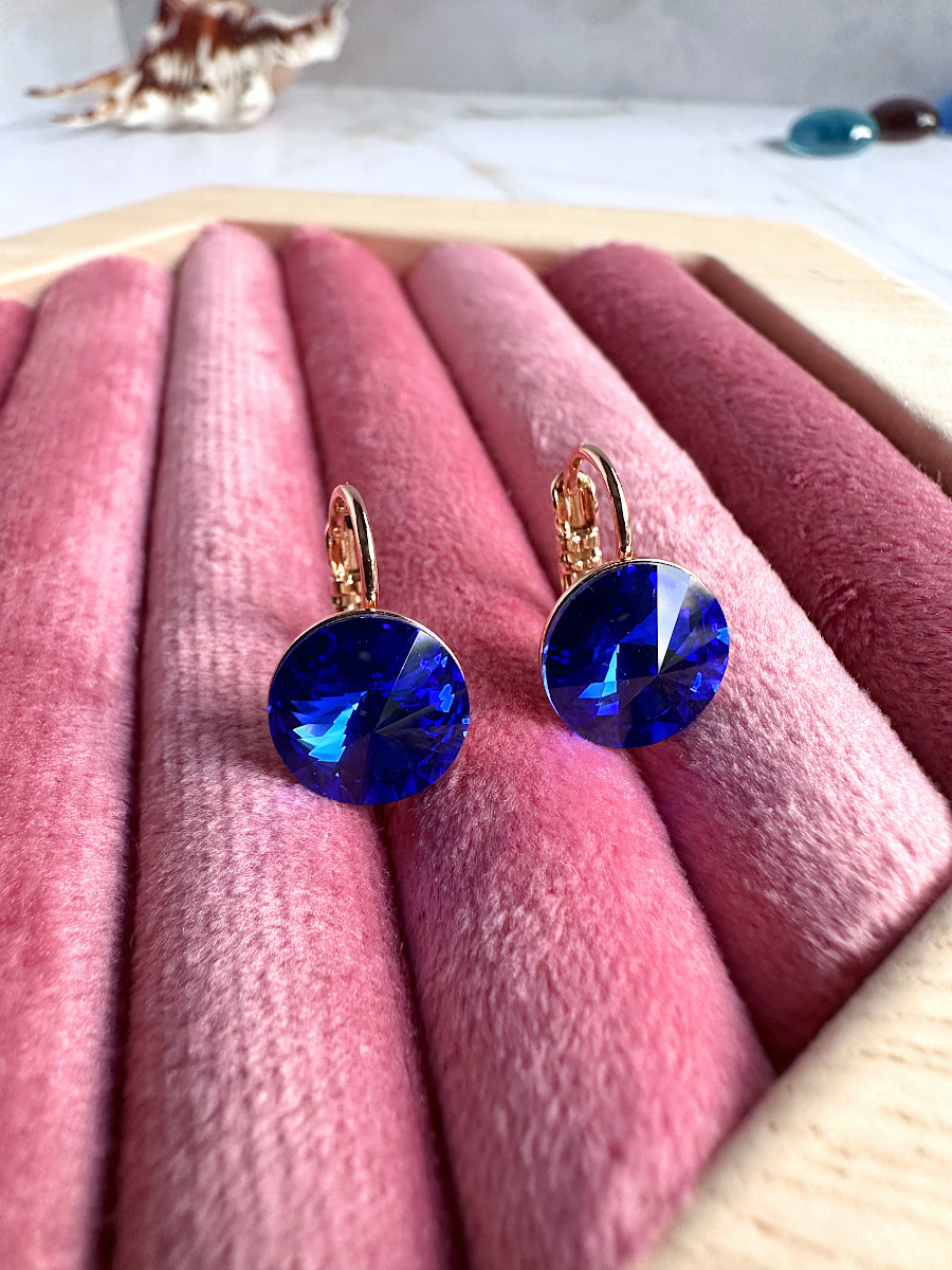 Серьги "Crystals" с синими кристаллами Сваровски, Xuping Jewelry