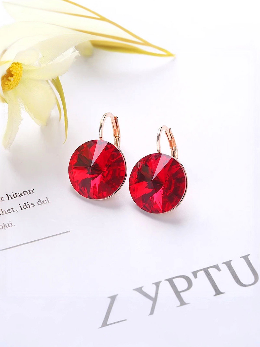Серьги "Crystals" с красными кристаллами Сваровски, Xuping Jewelry
