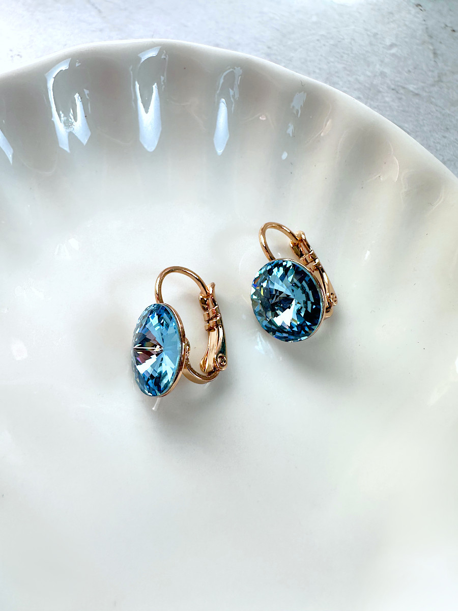 Серьги "Crystals" с голубыми кристаллами Сваровски, Xuping Jewelry