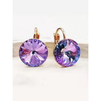 Серьги "Crystals" с фиолетовыми кристаллами Сваровски, Xuping Jewelry