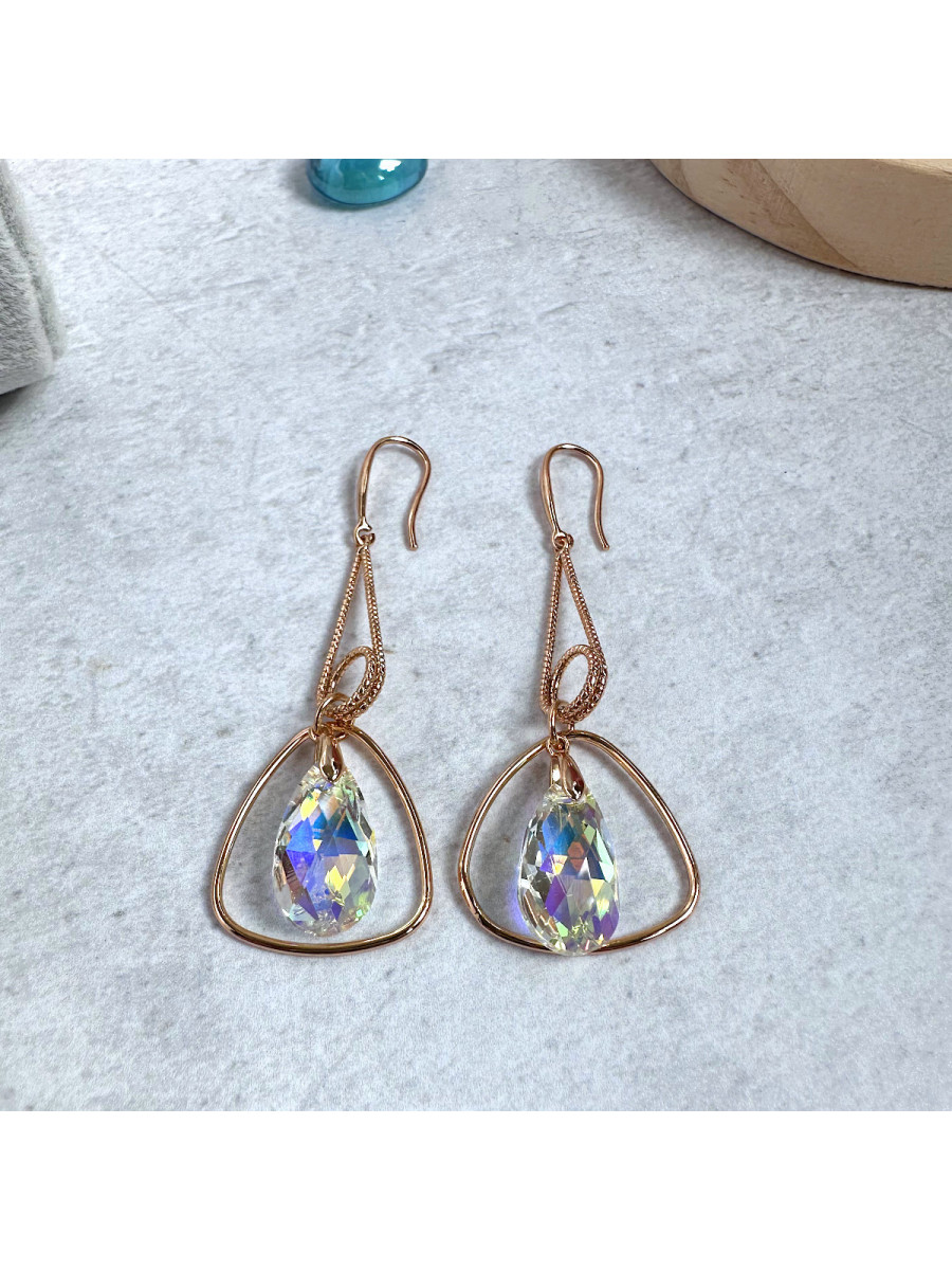 Длинные серьги-подвески с кристаллами Сваровски желтый хамелеон, Xuping Jewelry Длинные серьги-подвески с кристаллами Сваровски желтый хамелеон, Xuping Jewelry