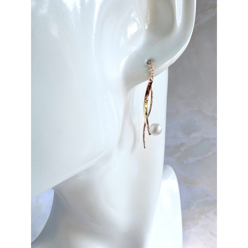 Фигурные серьги-продёвки с жемчужиной, Xuping Jewelry
