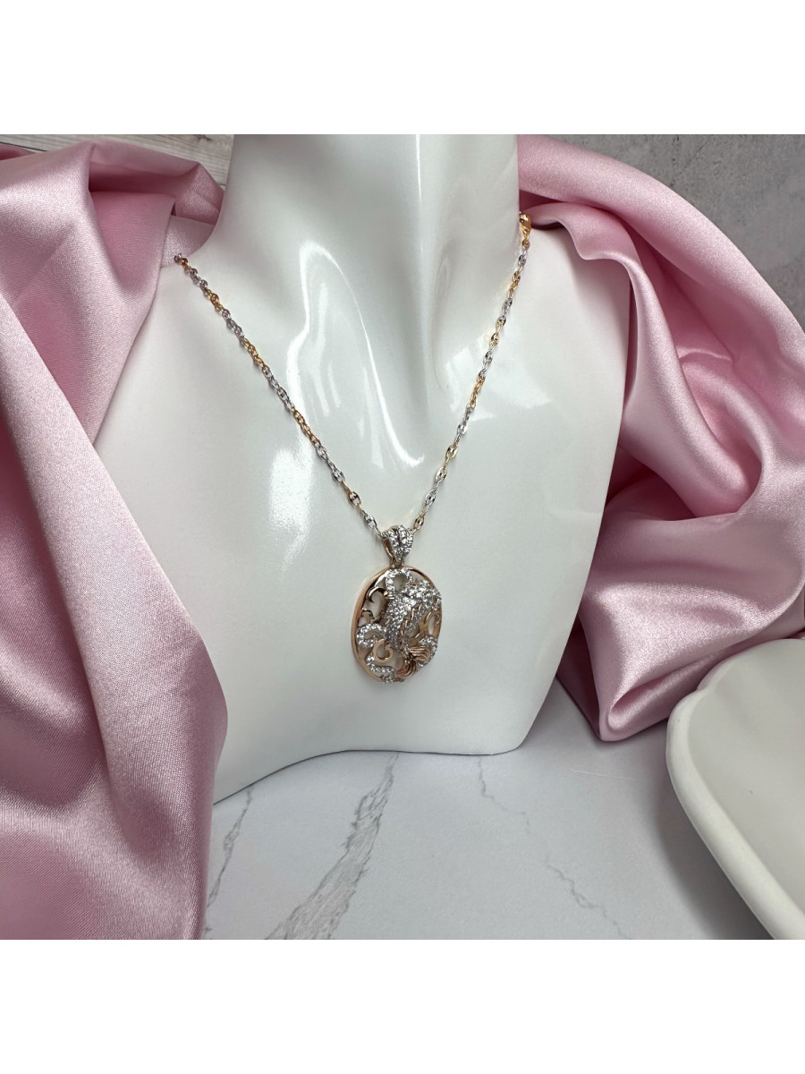 Подвеска на удачу "Золотая рыбка" с цепочкой 45 см., Xuping Jewelry